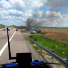 PKW-Brand auf der Autobahn