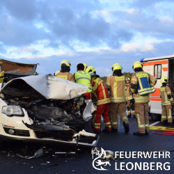 Verkehrsunfall mit einer eingeklemmten Person