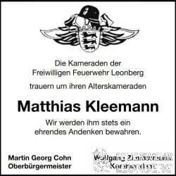 Bild: 1 - Trauernachricht Matthias Kleemann